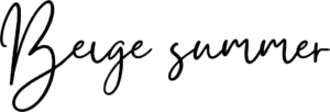 Stylized script text reading “Beige summer” on a transparent background