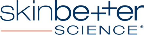 Skinbetter Science logo with stylized text and a horizontal peach-colored line underneath the word "skinbetter"